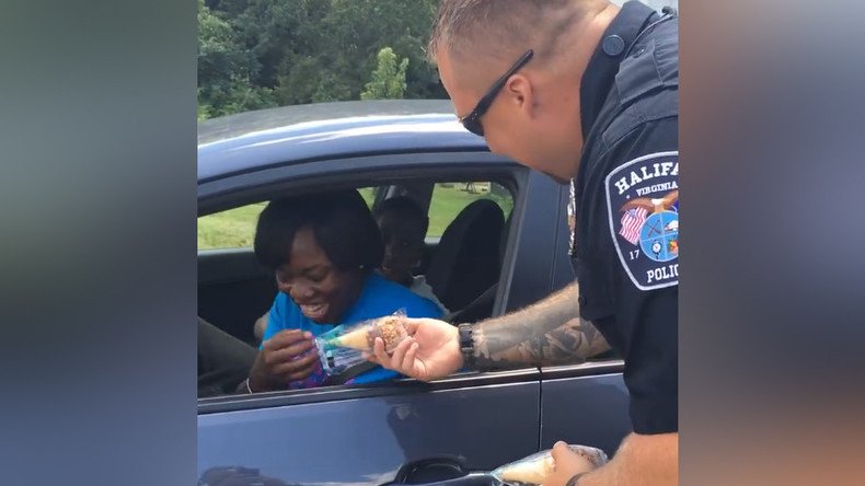 Virginia police give woman ‘heart attack’... & ice cream cone