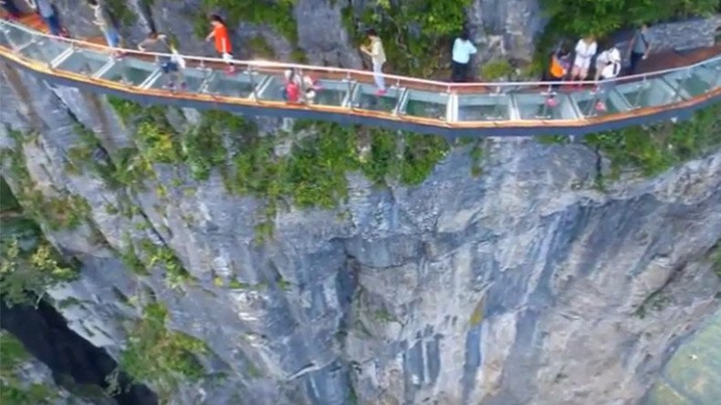 China’s terrifying cliffside glass skywalk opens, with 4,600 ft drop below