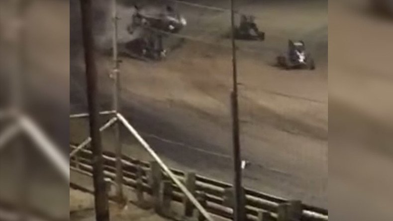 Horrific car crash during Kansas race caught on camera (VIDEO)