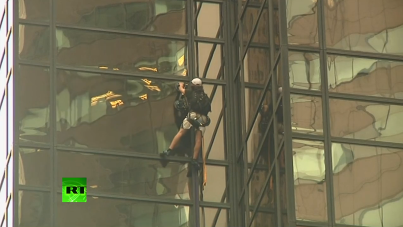 Daredevil climbs Trump Tower with suction cups