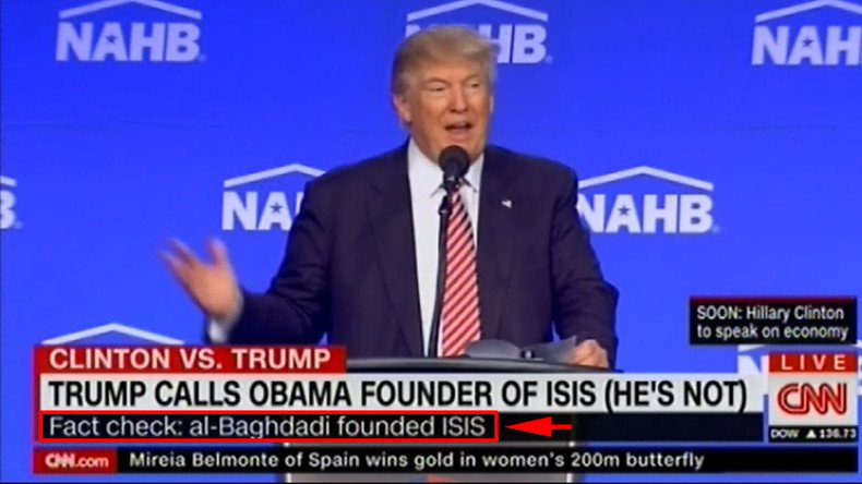 CNN called out for (incorrect) onscreen ‘fact check’ of Trump’s claim Obama founded ISIS