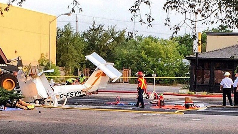 Stolen plane crashes into street in Canada, pilot dies (PHOTOS, VIDEOS)