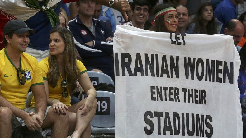 Olympic security tell Iranian women’s rights activist to take down equality banner