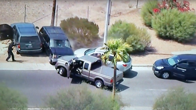 Suspect shot dead on live TV after police car chase (GRAPHIC VIDEO)