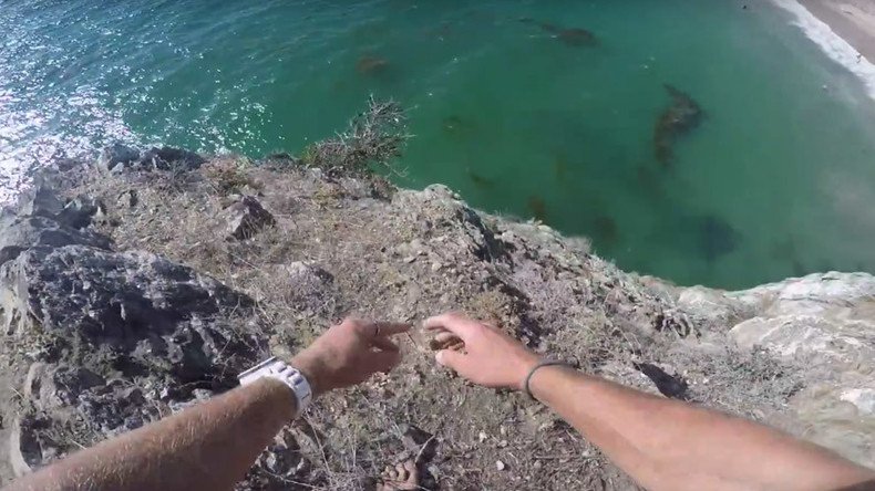 ‘Minor scrape’: Daredevil makes insane cliff jump in California (VIDEO)