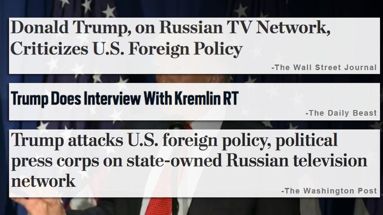 US media, Trump’s own campaign freak out about his interview on ‘Kremlin RT’