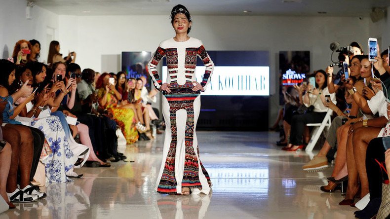 Indian acid attack survivor redefines beauty on runway during New York Fashion Week