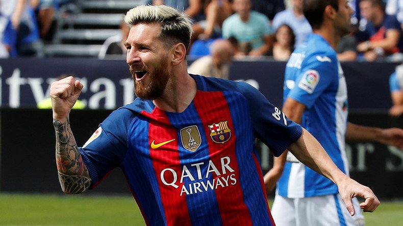 Messi marks 16 years at Barcelona by scoring two goals in 5-1 win