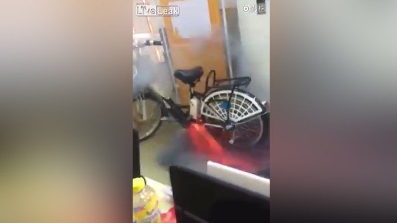 Hot wheels: Electric bike explodes in ball of flames (VIDEO)