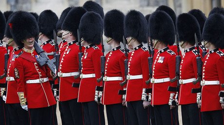 Not to be sniffed at: Queen’s Guards filmed ‘snorting powder’ off a sword in St. James’s Palace
