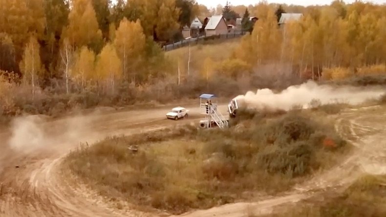Deadly race in Siberia: Car flips over, rams through marshal post (VIDEO)