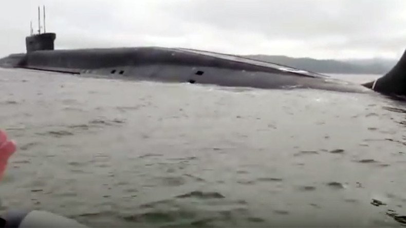 ‘Look my hands are shaking!’ Russian submarine surfaces beside fishermen (VIDEO)