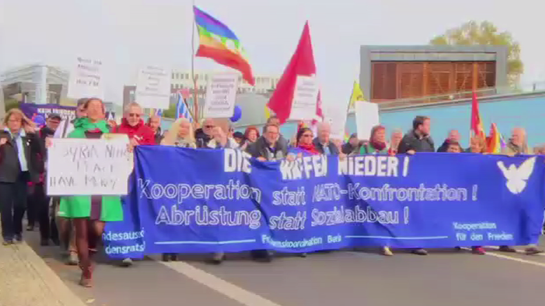 1,000s march for peace, against NATO in Berlin (VIDEO)