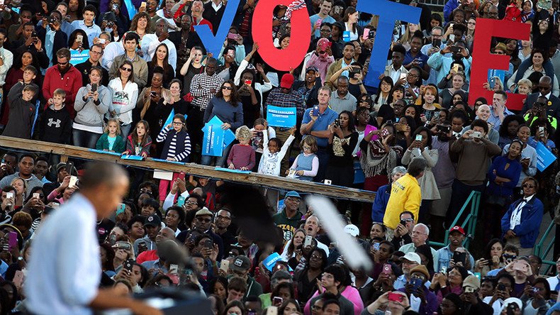 Obama interrupted multiple times at Clinton campaign rally in North Carolina (VIDEO)