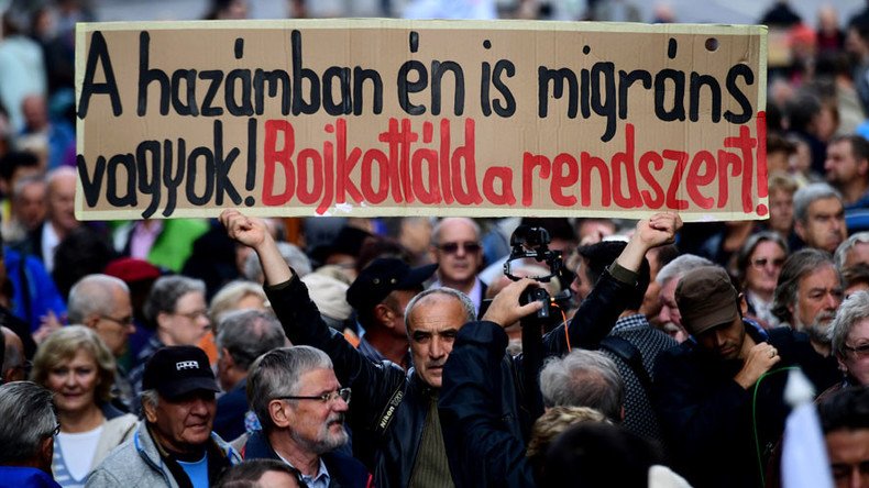 ‘Stealing our freedom’: Thousands rally in Budapest after top political newspaper shut down