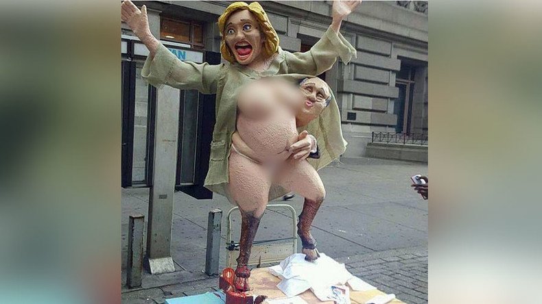 Nude statue of Clinton erected in New York (NSFW PHOTOS, VIDEO)