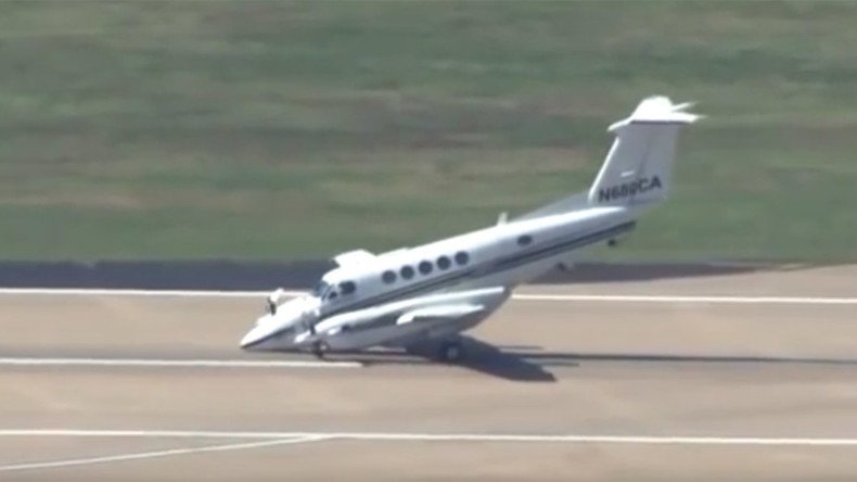 Watch heart-stopping moment pilot forced into nose-down landing (VIDEO)