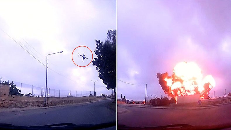 Dashcam captures last seconds of Malta plane before deadly crash (VIDEO)