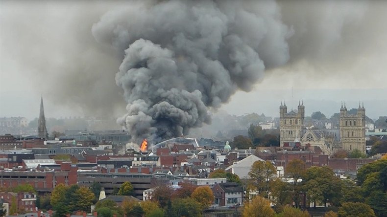 Massive fire rips through ‘oldest hotel in England’ as over 100 firefighters battle blaze