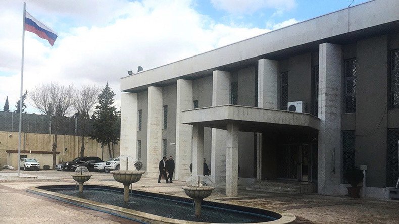 Russian embassy in Damascus shelled from terrorist-controlled area