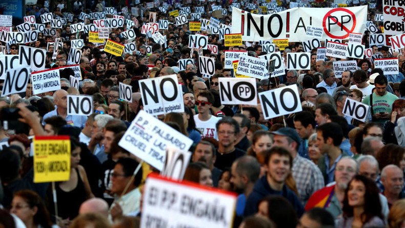 Hundreds protest in Madrid against PM Rajoy’s re-election (VIDEO, PHOTOS) 