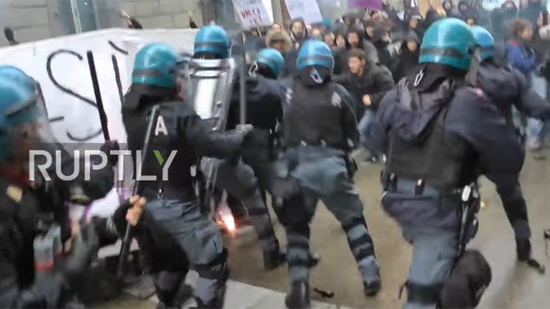 Italian protesters clash with police at anti-govt rally in Florence