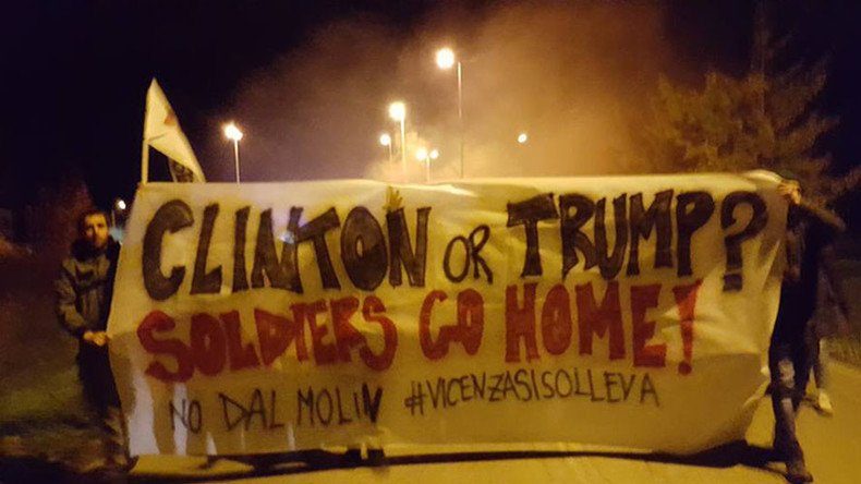 ‘Soldiers go home’ – Italians protest American base on US Election Day