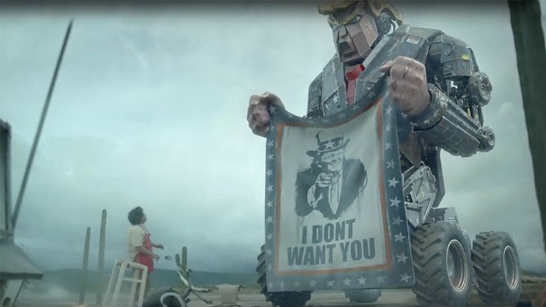 ‘Robo-Trump’ tramples Mexicans in film attacking president-elect’s policies (VIDEO)