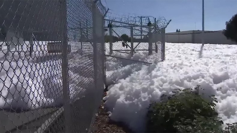 Attack of the blob: Foam floods Northern CA neighborhood
