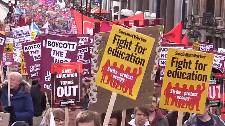 ‘Students’ future for sale’: Thousands march against education cuts in London