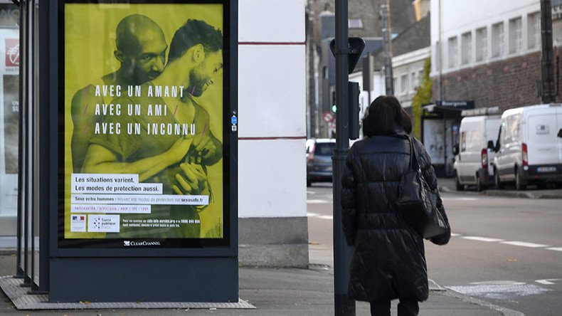 HIV-awareness posters showing gay couples spark controversy in France