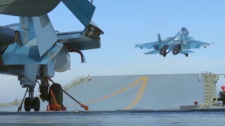 1st combat mission: RT crew witnesses Russian aircraft carrier’s Syrian op (VIDEO)