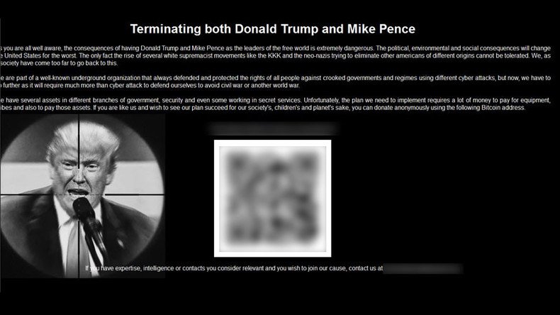 Fundraiser for Trump-Pence assassination uncovered on Dark Web