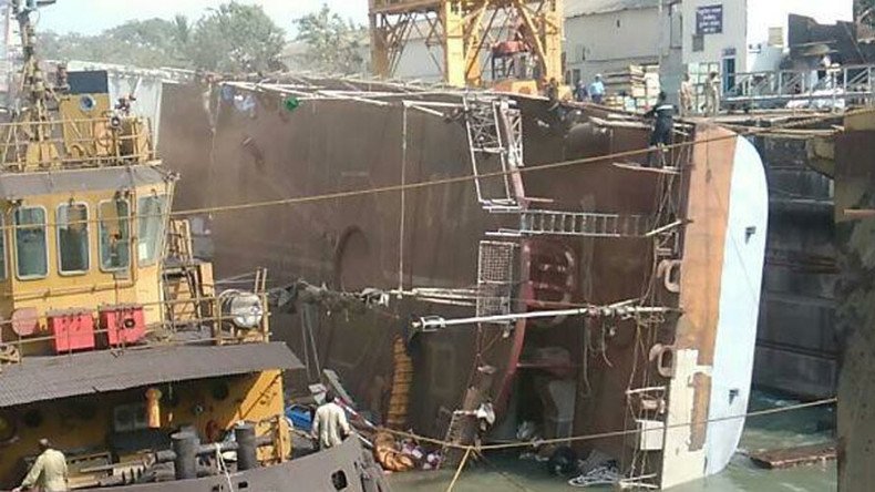 2 dead as Indian warship tips over in dock (PHOTOS)