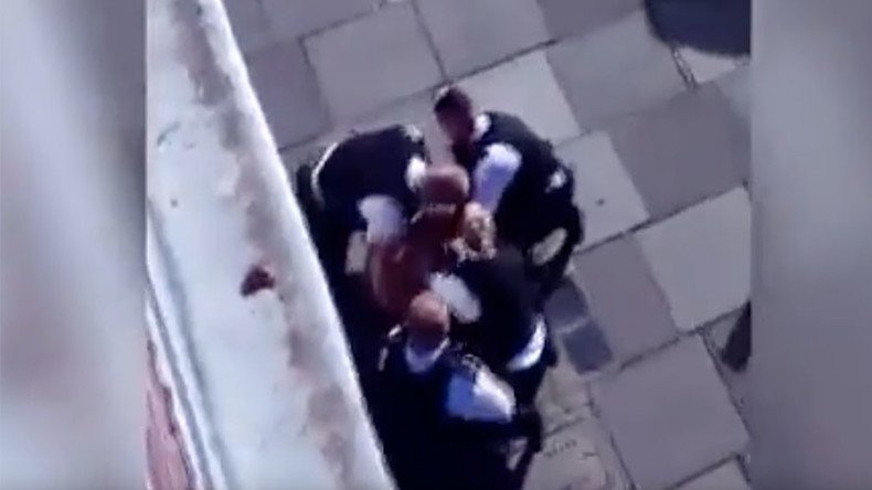 ‘Spit & I’ll f***ing hurt you’: Police officer filmed repeatedly punching suspect (VIDEO)