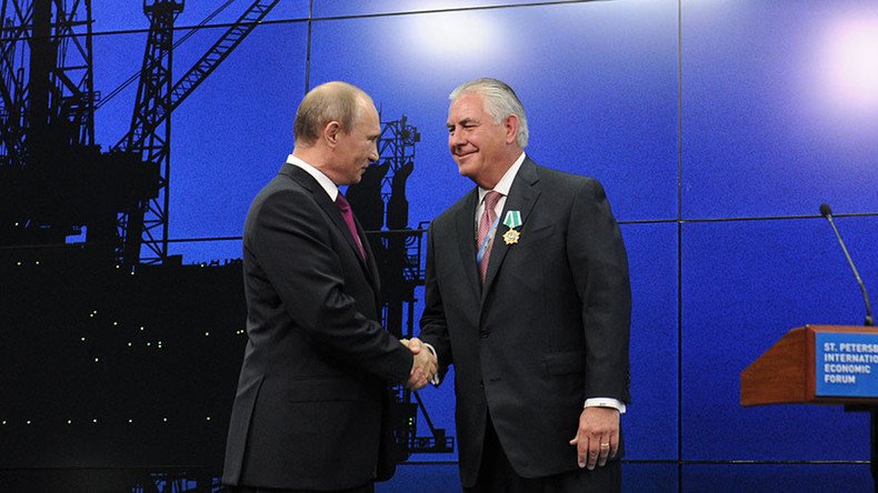State Department frontrunner is ExxonMobil exec honored with Russian state award by Putin 