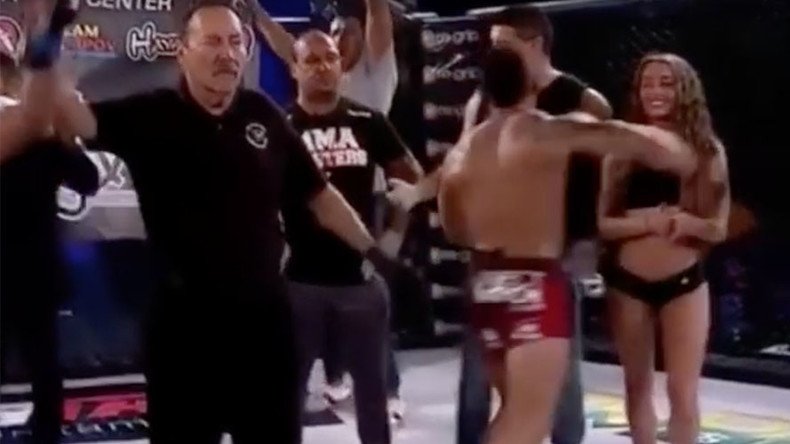 American MMA fighter ‘The Beast’ punches out ring girl after losing (VIDEO)