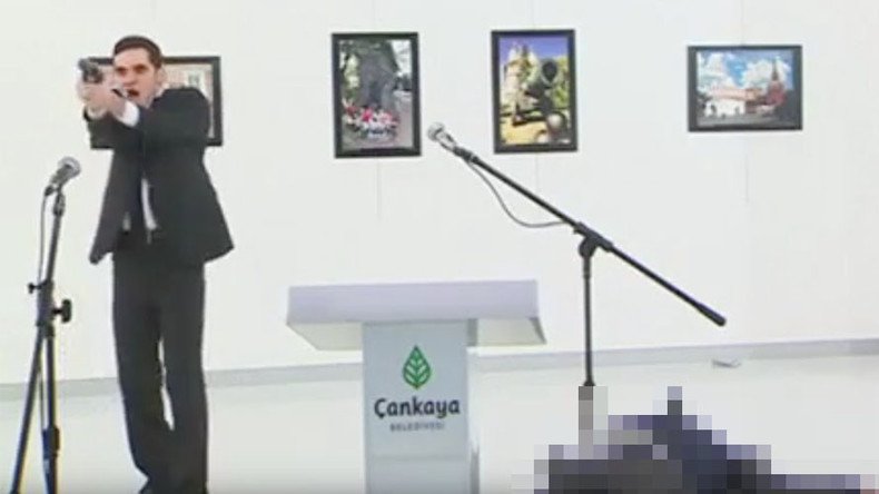 Assassin shouts 'Allahu Akbar, don't forget Syria' after shooting Russian ambassador (GRAPHIC VIDEO)