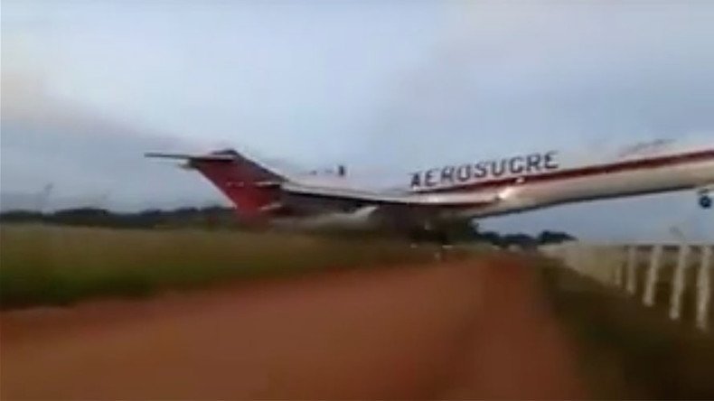 Cargo plane overshoots runway, crashes at takeoff in Colombia (VIDEOS)