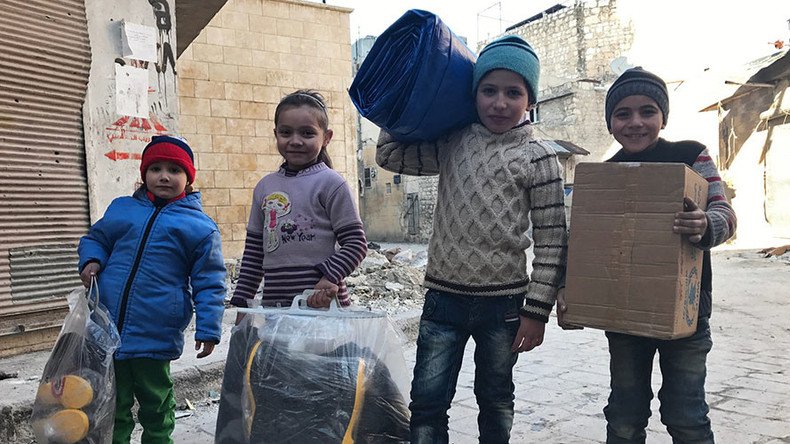 Russian children send 45 tons of New Year’s presents to Syrian kids
