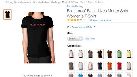 Largest US police union demands Amazon remove ‘offensive’ Black Lives Matter shirt