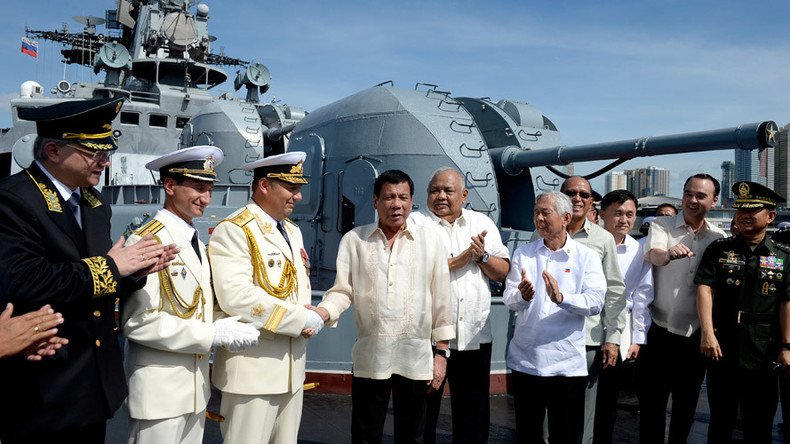 ‘Dock here anytime’: Duterte visits Russian destroyer, wants Moscow to be ally & protector