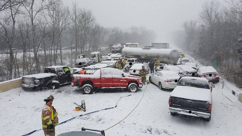 Major pile-up Connecticut: Dozens of vehicles, tanker involved in winter storm crashes (PHOTOS)