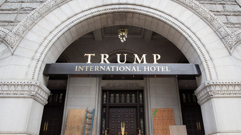 Protester tries to set himself on fire outside Trump hotel in Washington, DC