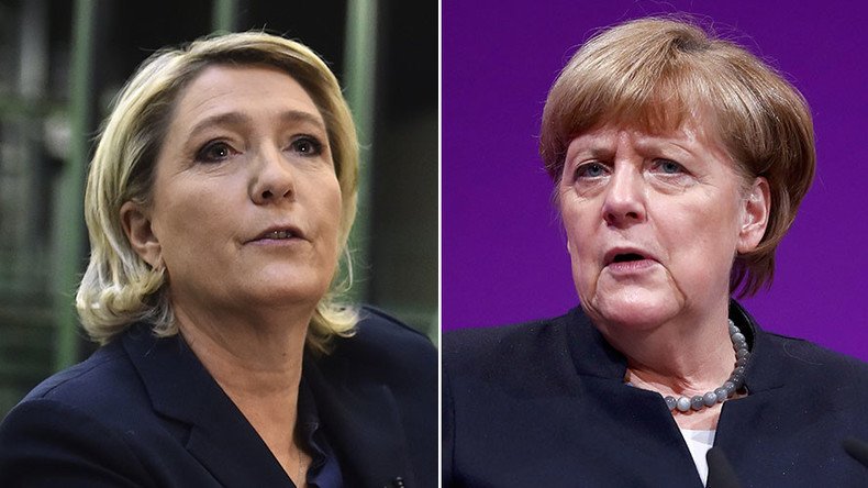 Le Pen taunts Merkel’s party as German city readies right-wing convention