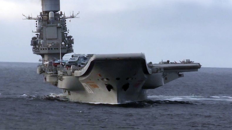 Russian ‘Admiral Kuznetsov’ carrier gets familiar welcome on return journey through English Channel