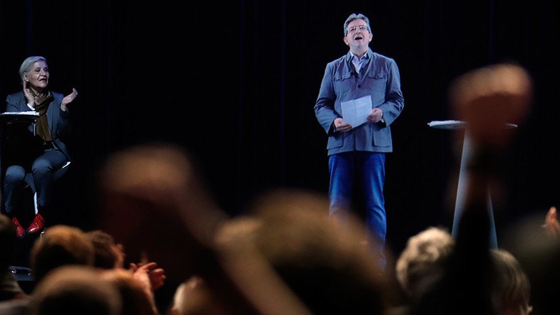 French leftist Mélenchon launches presidential campaign with hologram (VIDEO)
