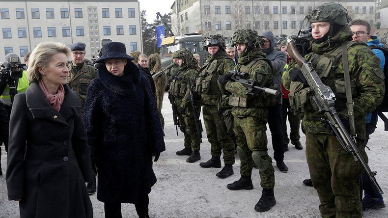 NATO troops from Germany arrive in Lithuania as Trump pledges support for alliance