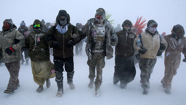 Army veterans forming human shield to protect NoDAPL protesters at Standing Rock