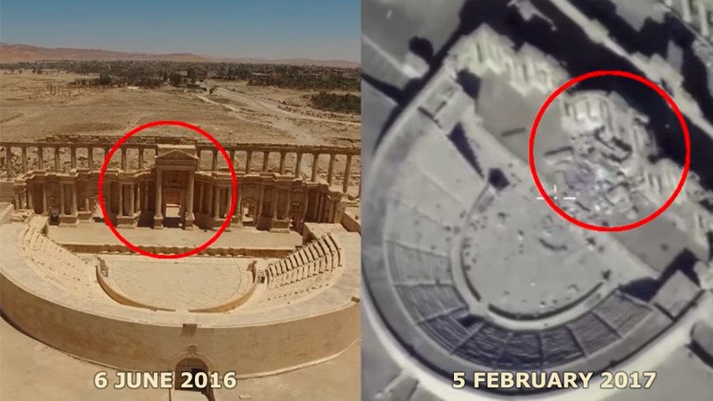 Russian MoD releases drone footage of Roman theater in Palmyra blown up by ISIS (VIDEO)